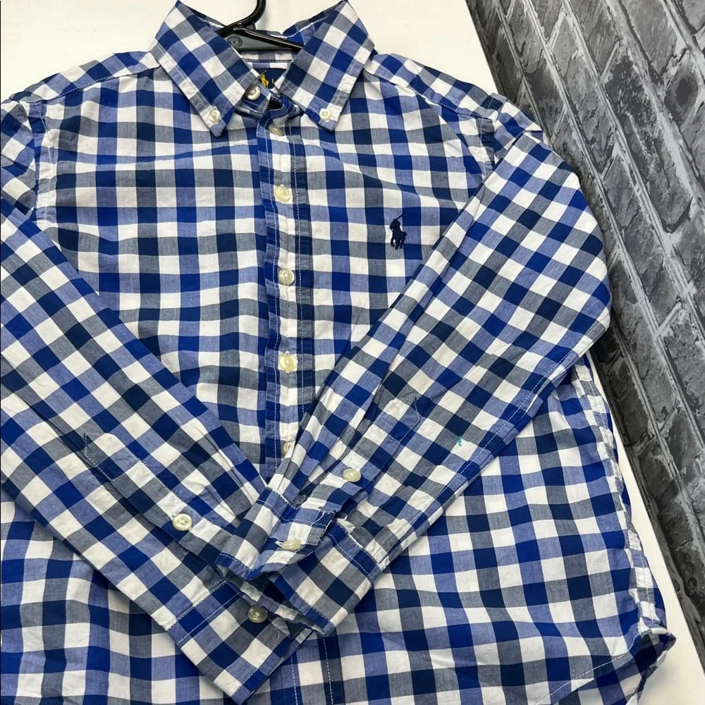 Boy's‎ Ralph Lauren Blue and White Plaid Shirt